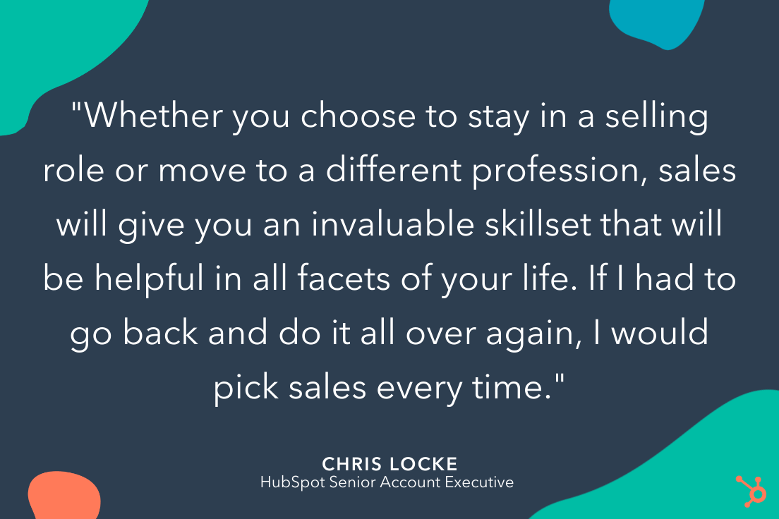 why you should start your career in sales according to chris locke